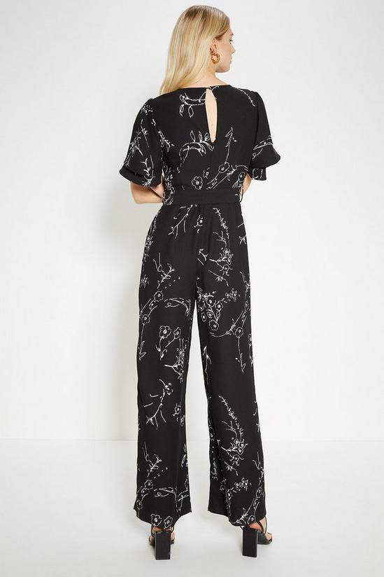 Oasis Mono Floral Printed Crepe Belted Jumpsuit 3