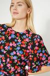 Oasis Floral Printed Frill Detail Belted Midi Dress thumbnail 2