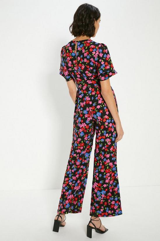 Oasis Floral Printed Crepe Belted Jumpsuit 3