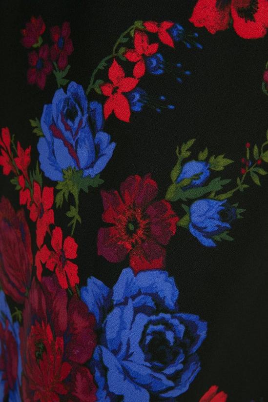 Oasis Petite Floral Printed Twist Front Crepe Midi Dress 5