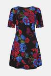 Oasis Floral Printed Ruched Detail Crepe Mini Dress thumbnail 4