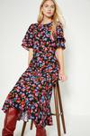 Oasis Petite  Floral Printed Frill Detail Belted Midi Dress thumbnail 1