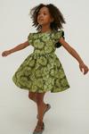 Oasis Kids Floral Jacquard Ruffle Detail Mini Dress thumbnail 1