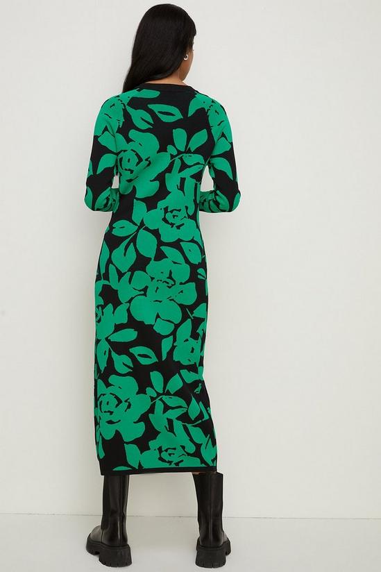 Oasis Floral Jacquard Knitted Midi Dress 3