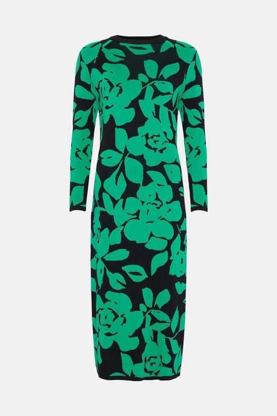 Oasis Floral Jacquard Knitted Midi Dress 4