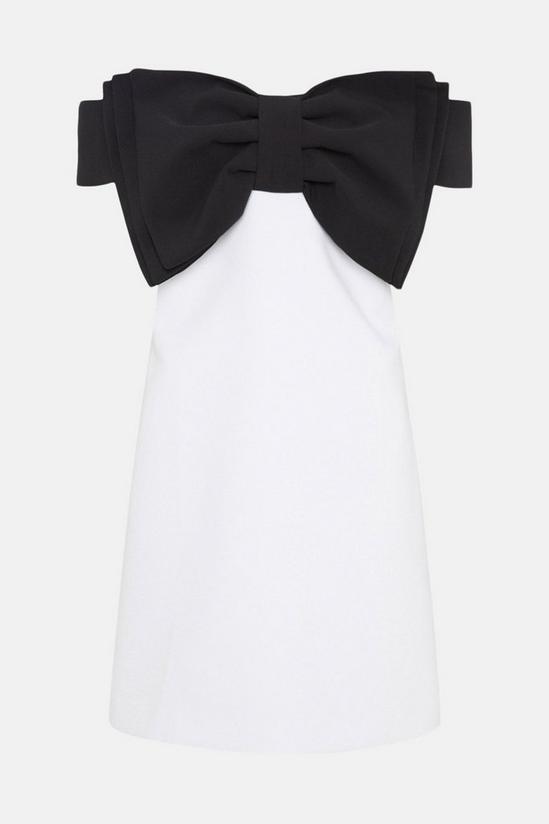 Oasis Petite Bow Detail Bardot Mini Dress 4