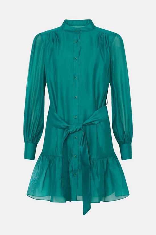 Oasis Long Sleeve Organza Mini Shirt Dress 4