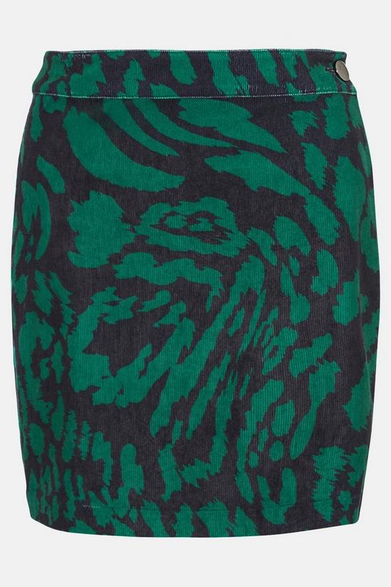Oasis Green Animal Printed Cord Wrap Mini Skirt 4