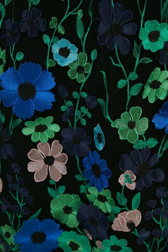 Oasis 3d Colourful Floral Babydoll Midi Dress 5