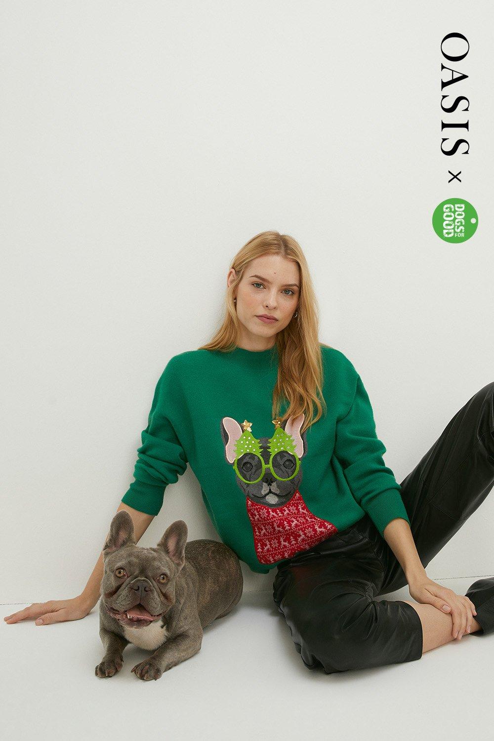 Jumpers Cardigans Frenchie Christmas Jumper Oasis