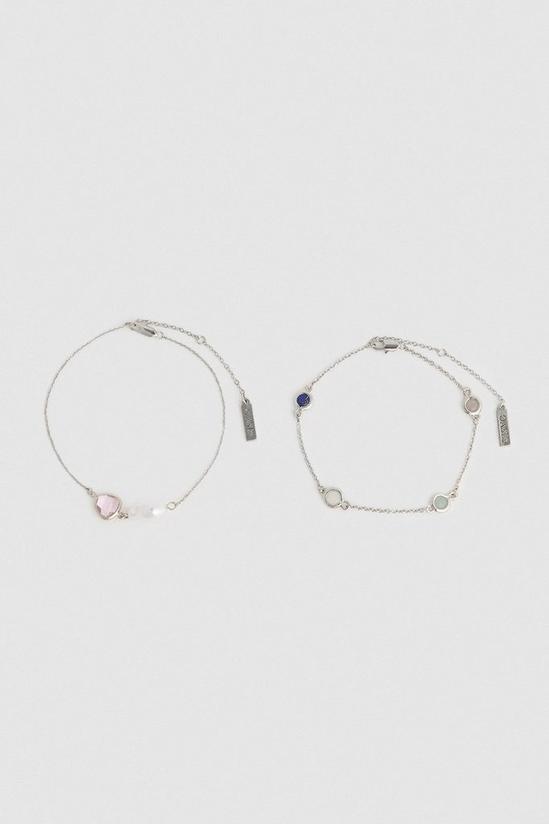 Oasis Two Pack Stone & Pearl Bracelet 1