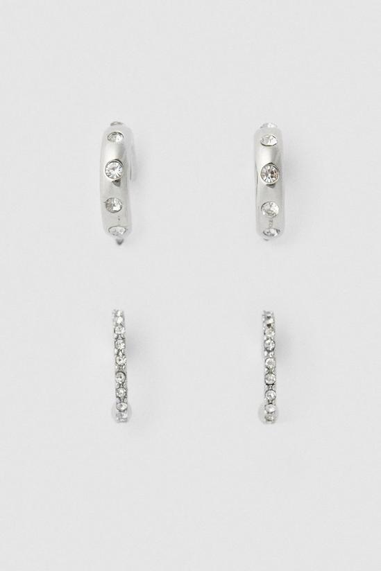 Oasis Diamante Detail Two Pack Earrings 1