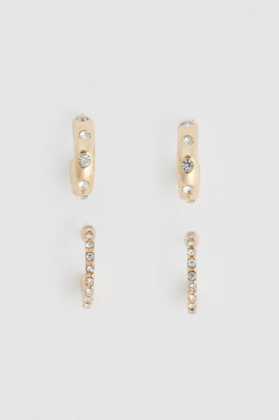Oasis Diamante Detail Two Pack Earrings 1