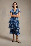 Oasis Petite Cluster Floral Lace Tiered Dobby Midi Dress thumbnail 2