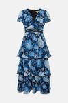 Oasis Cluster Floral Lace Tiered Dobby Midi Dress thumbnail 4