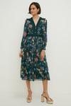 Oasis Floral Dobby Chiffon Lace V Neck Midi Dress thumbnail 2