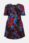 Oasis Curve Floral Printed Ruched Detail Crepe Mini Dress thumbnail 4