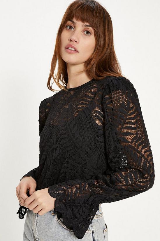 Oasis Long Sleeved Delicate Lace Top 1