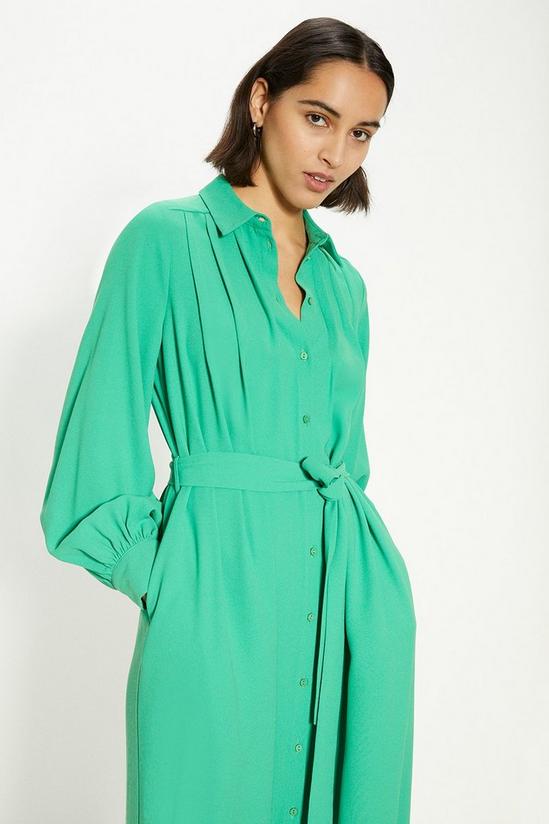 Oasis Crepe Pin-tuck Belted Shirt Dress 2
