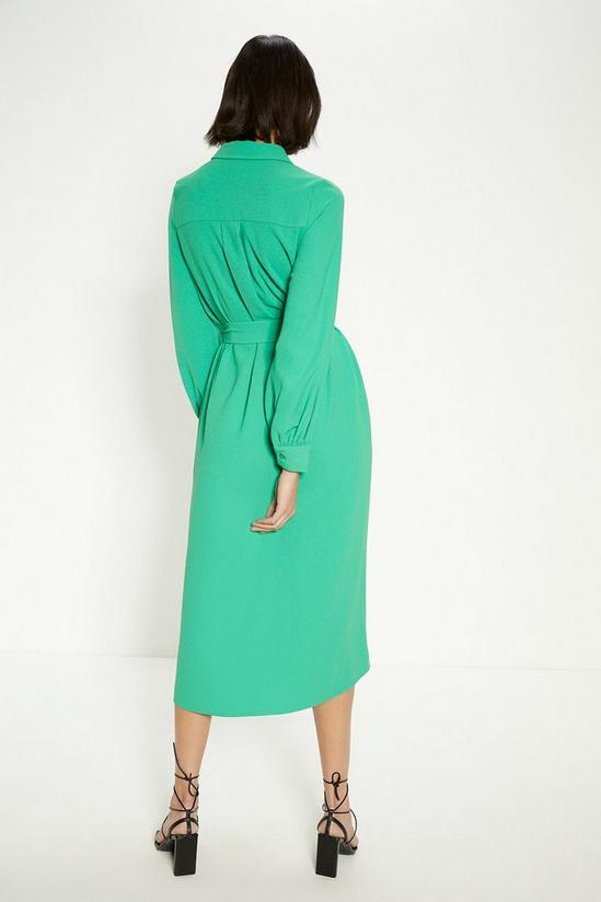 Oasis Crepe Pin-tuck Belted Shirt Dress 3