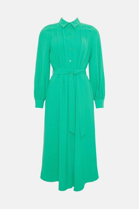 Oasis Crepe Pin-tuck Belted Shirt Dress 4