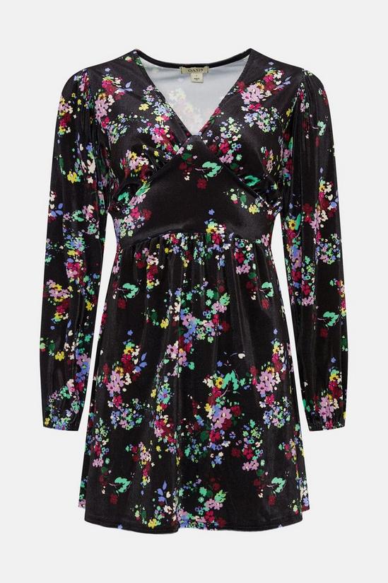 Oasis Floral Velvet Empire Seam Mini Dress 4