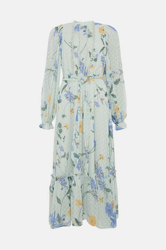 Oasis Lace Trim Eastern Dobby Floral Midi Dress 4