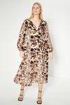 Oasis Rachel Stevens Floral Devore Long Sleeve Midi Dress thumbnail 3