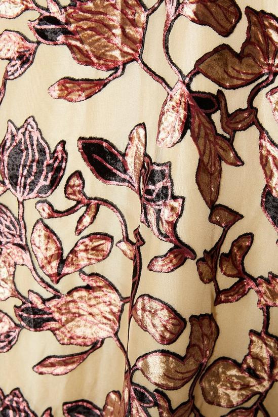 Oasis Rachel Stevens Floral Devore Long Sleeve Midi Dress 5