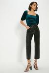 Oasis Velvet Ruched Puff Sleeve Top thumbnail 2