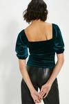 Oasis Velvet Ruched Puff Sleeve Top thumbnail 3