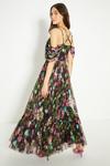 Oasis Floral Lattice Tuille Drape Shoulder Midi Dress thumbnail 3