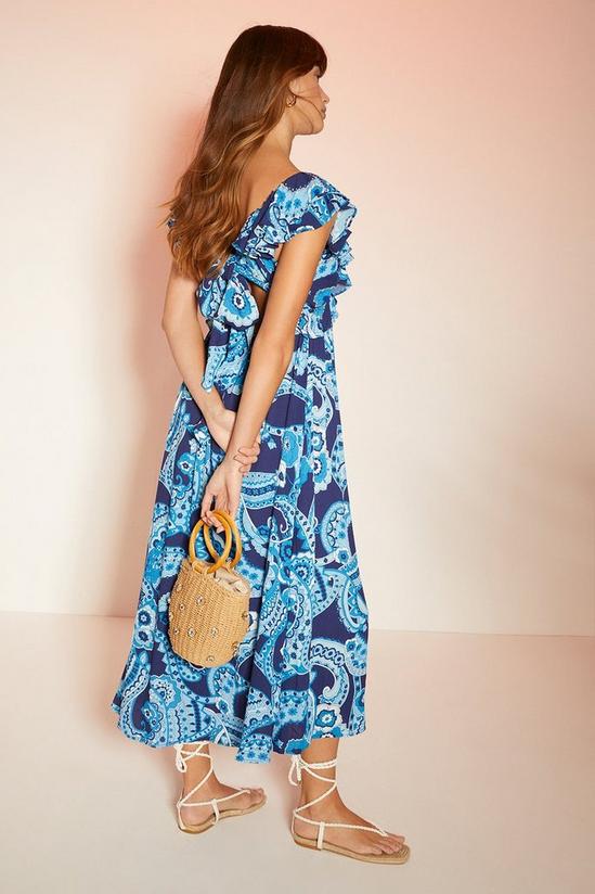 Oasis Embellished Paisley Floral Ruffle Midi Dress 1