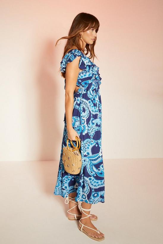 Oasis Embellished Paisley Floral Ruffle Midi Dress 2