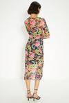 Oasis Paisley Floral Mesh Ruched Long Sleeve Midi Dress thumbnail 3