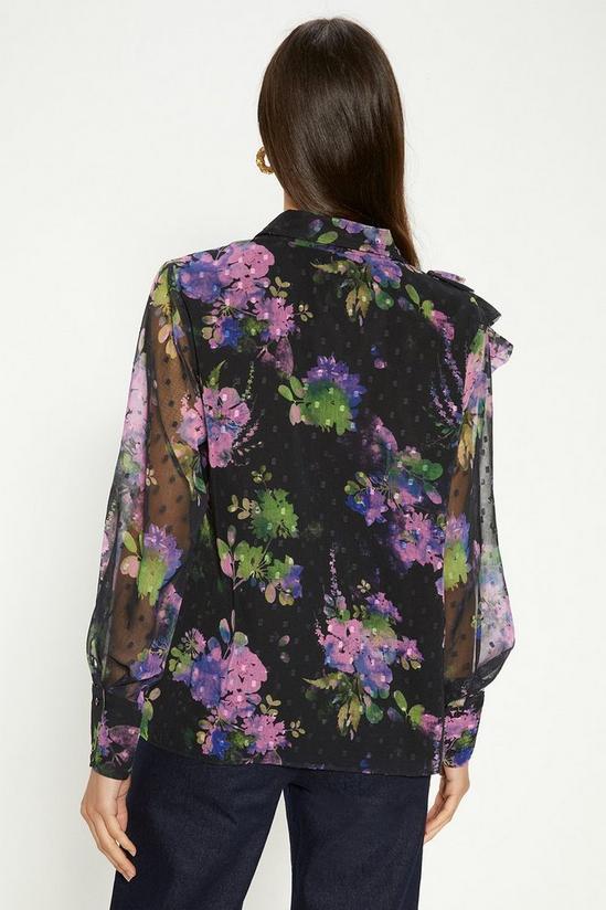 Oasis Floral Dobby Chiffon Corsage Soft Shirt 3