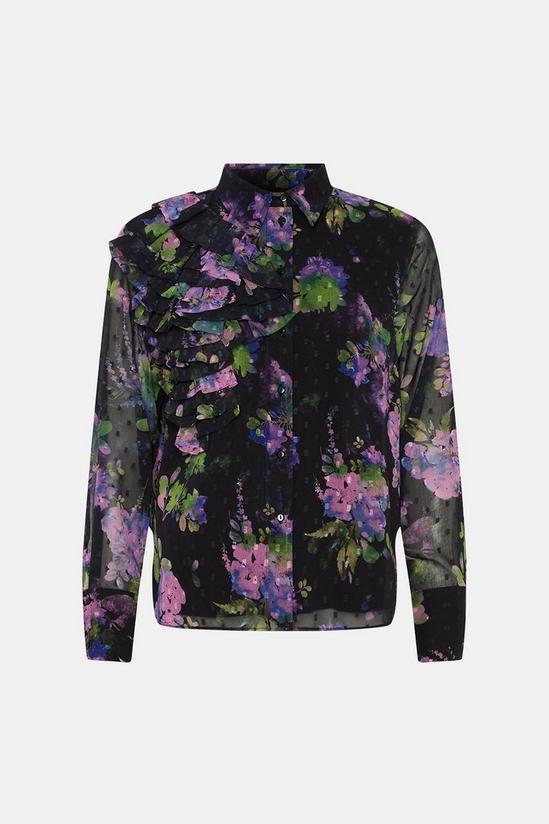 Oasis Floral Dobby Chiffon Corsage Soft Shirt 4