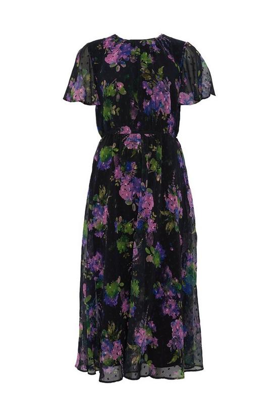 Oasis Floral Dobby Chiffon Angel Sleeve Dress 4