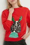 Oasis Sequin Antler Spaniel Christmas Sweatshirt thumbnail 3
