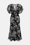 Oasis Mono Delicate Lace Floral V Neck Chiffon Midi Dress thumbnail 4
