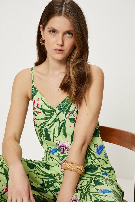 Oasis Petite Tropical Print Strappy Jumpsuit 2