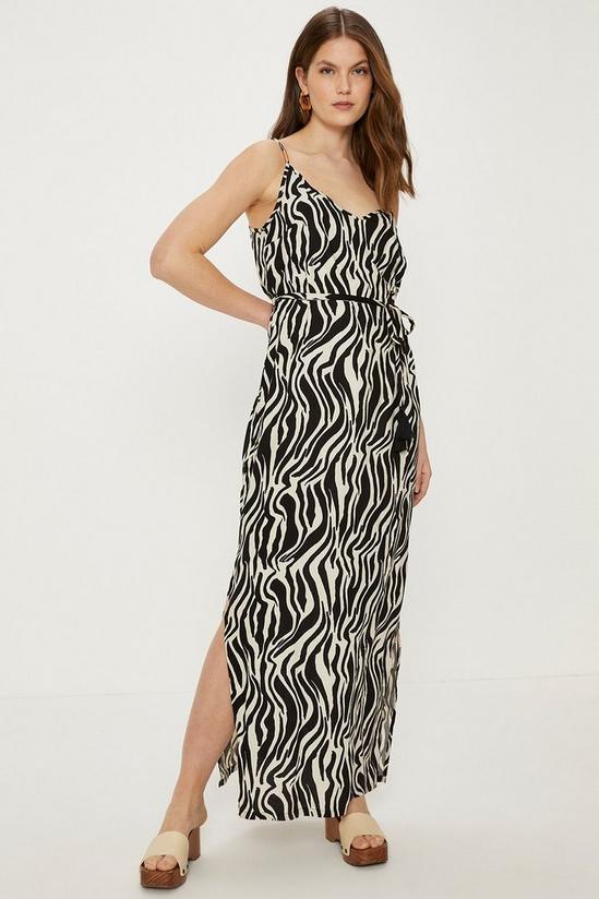 Oasis Petite Zebra Print Strappy Maxi Dress 1