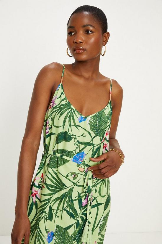 Oasis Tropical Print Strappy Midi Dress 2