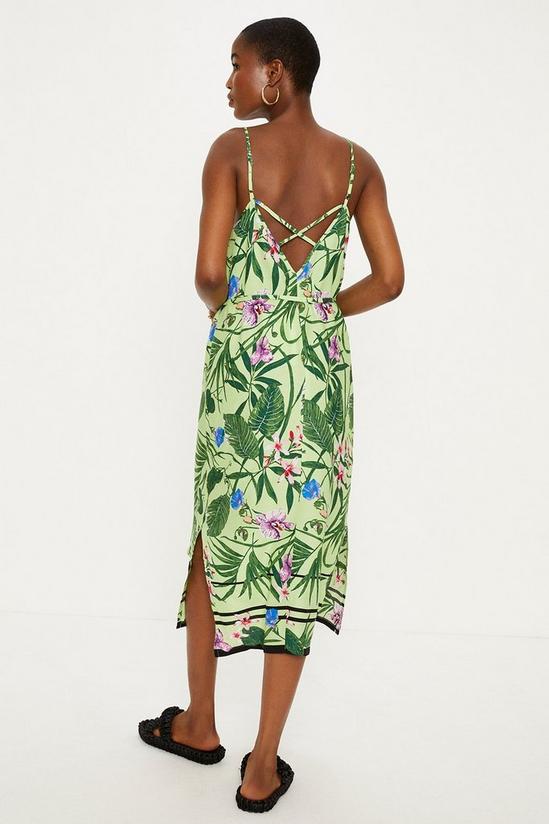 Oasis Tropical Print Strappy Midi Dress 3