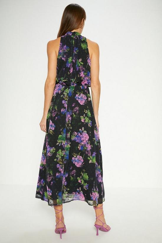 Oasis Floral Dobby Chiffon Halter Midi Dress 3