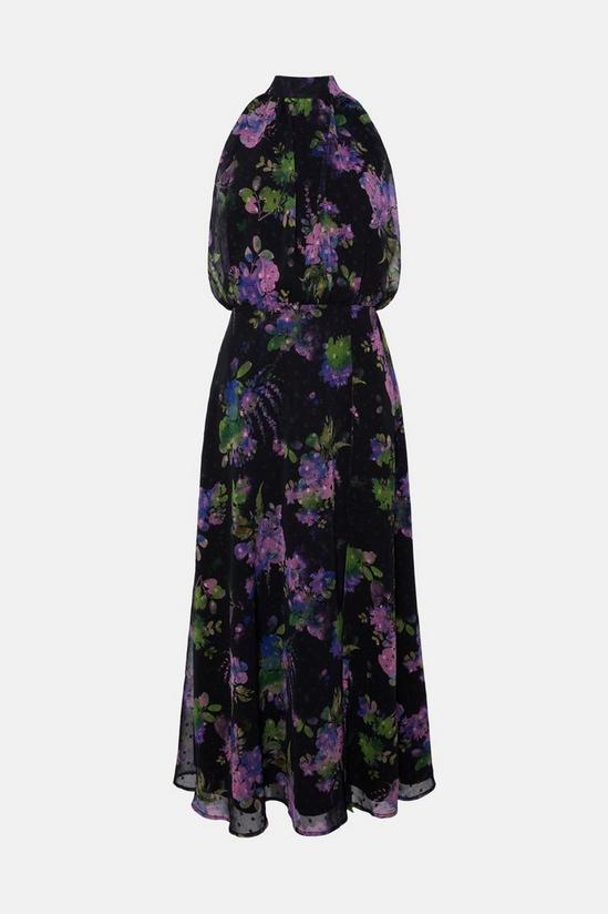 Oasis Floral Dobby Chiffon Halter Midi Dress 4