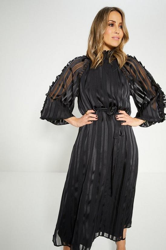Oasis Rachel Stevens Satin Lace Trim Midi Dress 1