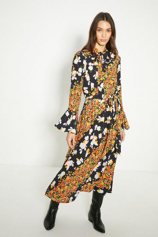 Oasis Petite Diagonal Floral Midi Dress 2
