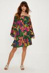 Oasis Tropical Print Crinkle Shirred Bardot Dress thumbnail 2