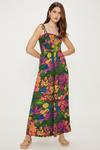 Oasis Tropical Print Crinkle Shirred Jumpsuit thumbnail 1